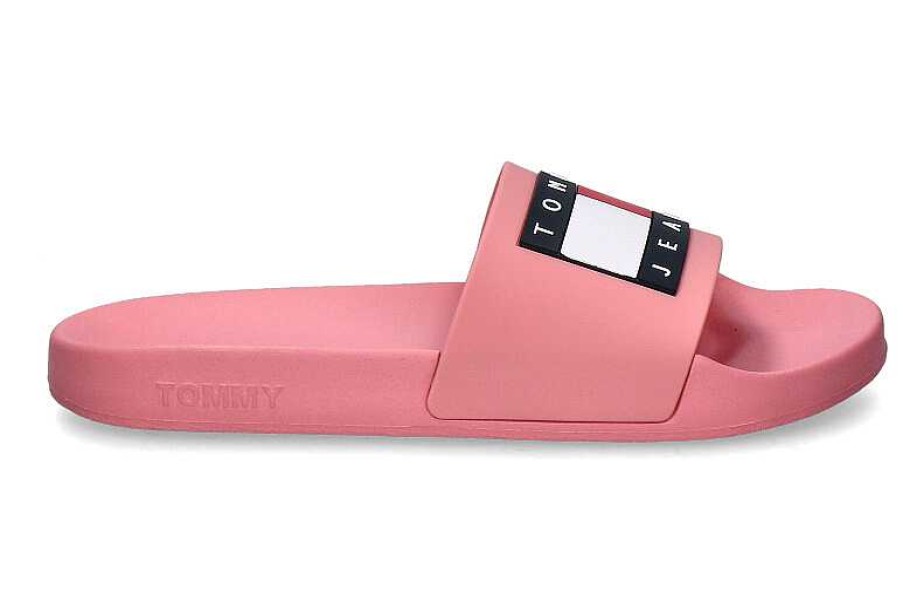 Mules | Tommy Hilfiger Tommy Jeans By Tommy Hilfiger Damen- Pantolette Flag Pool Slide Tickled Pink