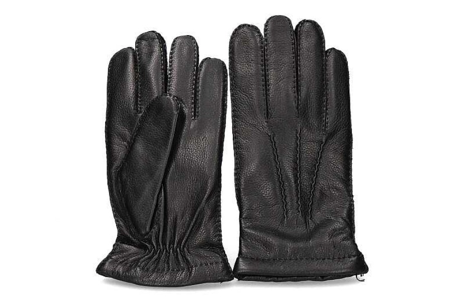 Men'S Gloves | Restelli Restelli Leather Gloves Nero Havana