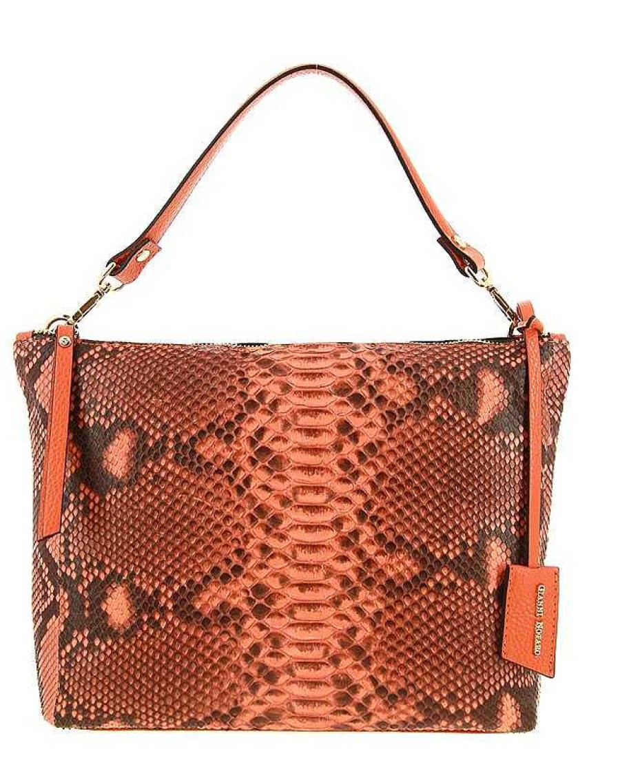 Hand Bags | Carol J. Carol J. Bag Pithon Dollaro Orange