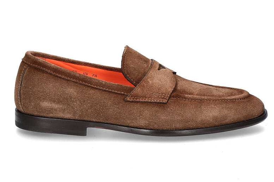 Loafers | Santoni Santoni Slipper Velour Brown