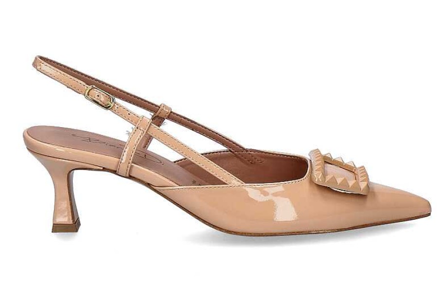 Pumps | Bianca Di Bianca Di Sling Pumps Vernice Nude Cuoio