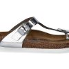 Mules | Birkenstock Birkenstock Pantolette Gizeh Bs Normal Silver