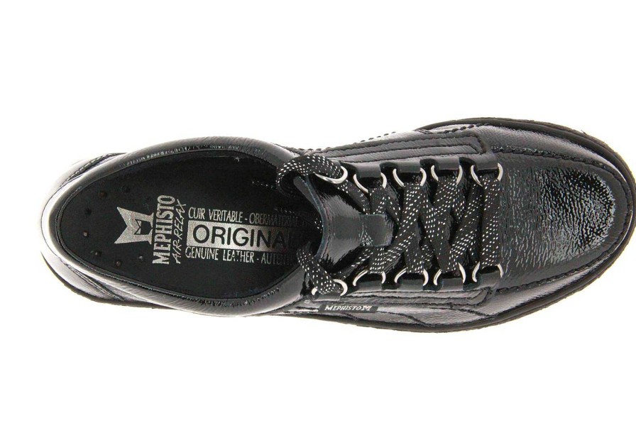 Lace-Up | Mephisto Mephisto Lace-Up Lady Black Vernis Fripe