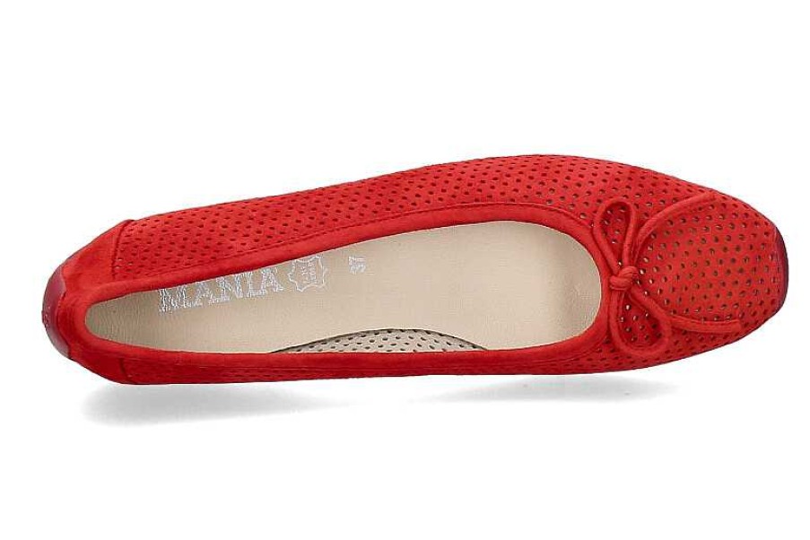 Ballet Flats | Mania Mania Ballerina Perforato Camoscio Rosso