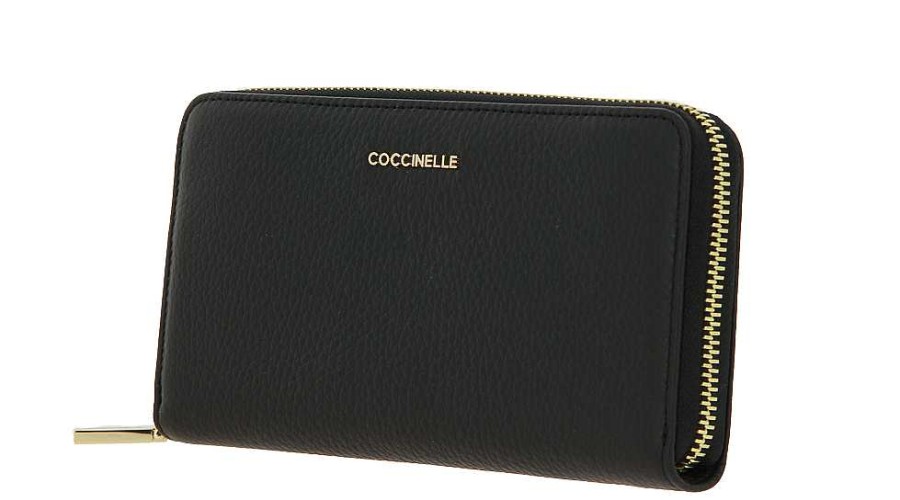 Wallets | Coccinelle Coccinelle Wallet Wall Grain Lea Noir Metallic Soft