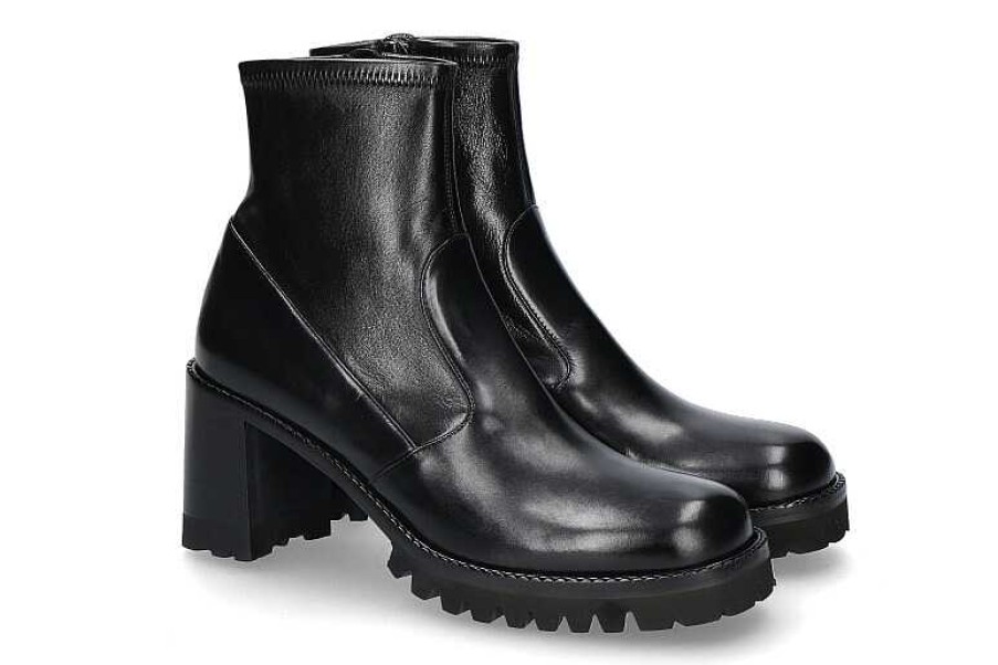 Booties | Truman's Truman'S Boots Vitello Nero Stretch