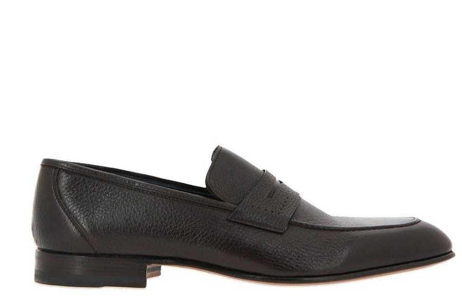 Loafers | Moreschi Moreschi Slipper Guanto Cuoio Scuro