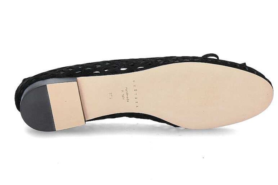 Ballet Flats | Unützer Unutzer Ballerina Camoscio Perforato- Black