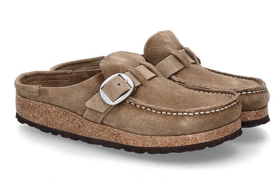 Mules | Birkenstock Birkenstock Women'S Clogs Buckley Velours Schmal- Gray Taupe