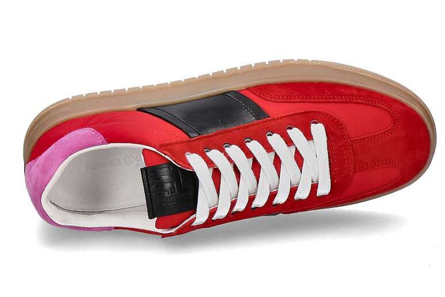 Sneakers | Kennel und Schmenger Kennel Und Schmenger Sneaker Drift Samtziege Nylon Rosa Schwarz Rot