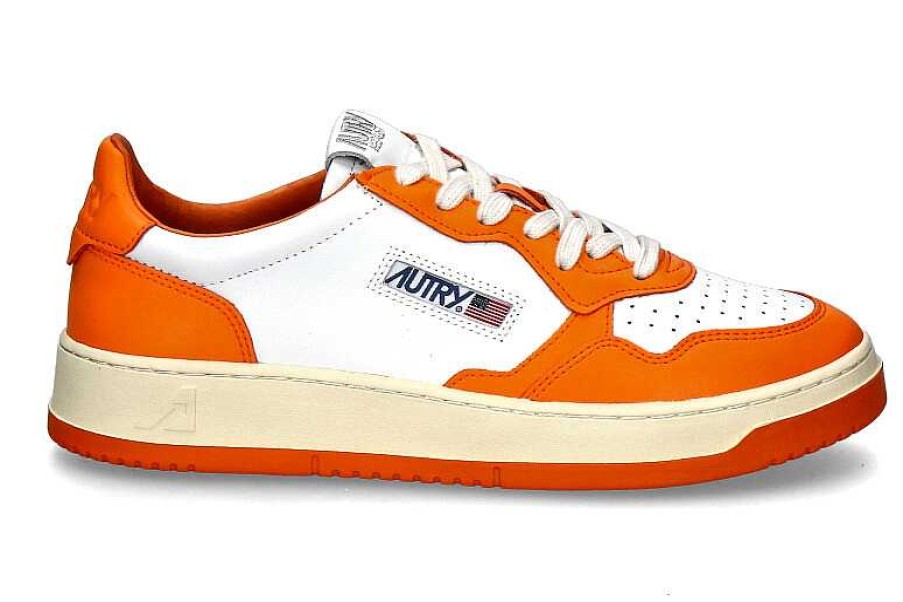 Sneakers | Autry Autry Men'S Sneaker Medalist Leather Wb06- White/Orange