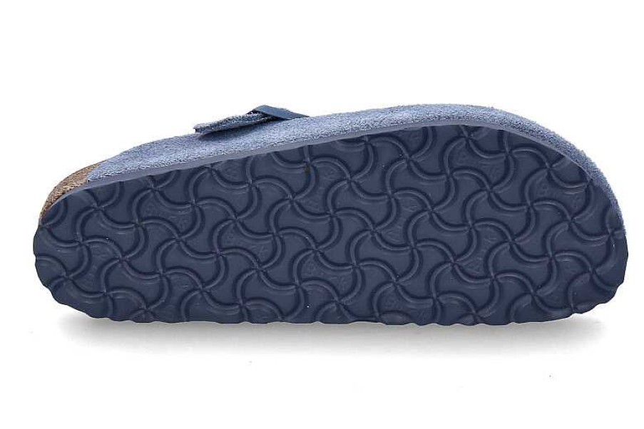 House Slippers | Birkenstock Birkenstock Clogs Boston Schmal Velours- Elemental Blue