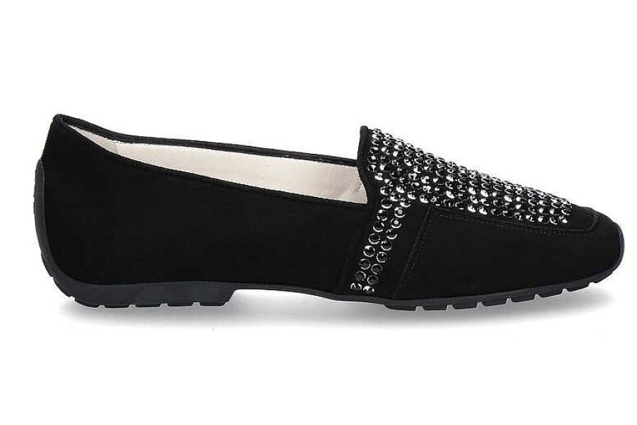 Flats | Mania Mania Slipper Camosico Nero Swarovski