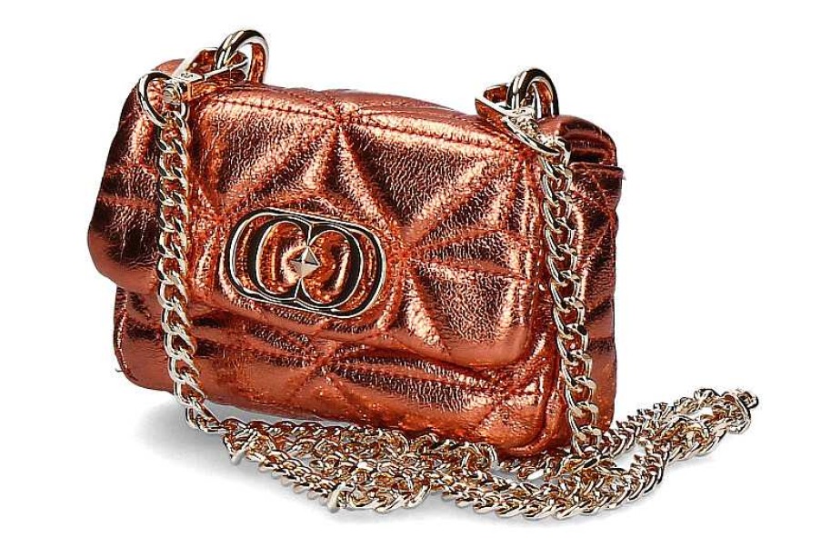 Hand Bags | La Carrie La Carrie Shoulder Bag Shiny Mini Laminated Leather Orange