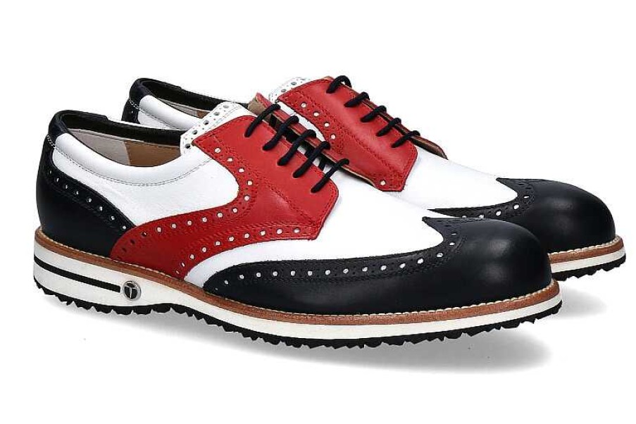 Golf Shoes | Tee Golf Shoes Tee Golf Shoes Herren- Golfschuh Tommy Blu Bianco Rosso Micro N/B (42 )