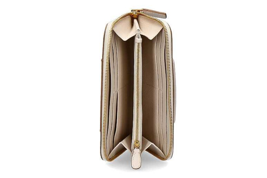 Wallets | Hogan Hogan Purse Continental Zip Around Beige