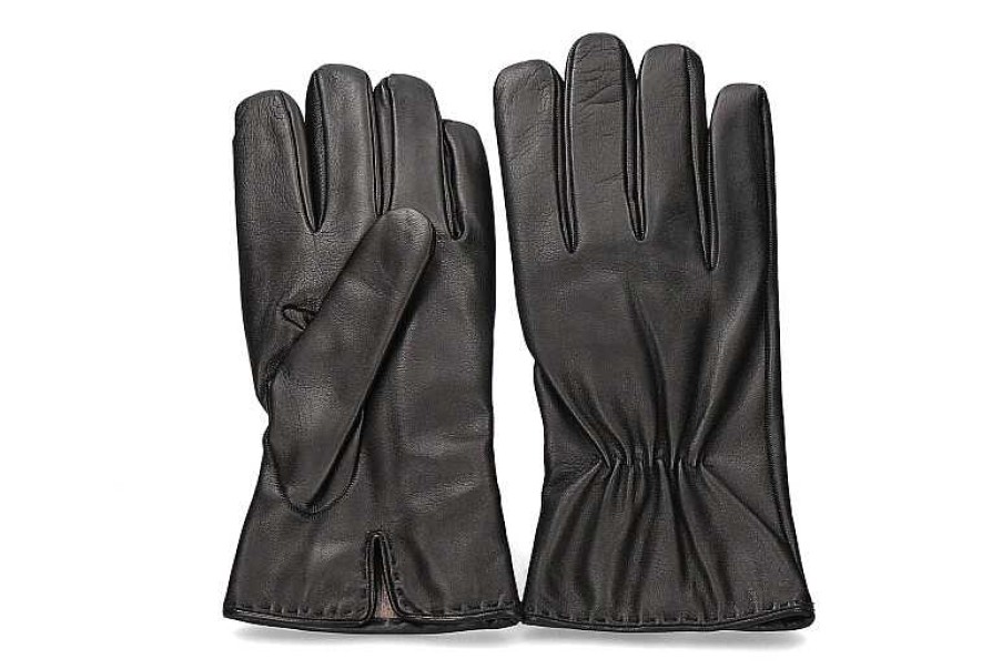 Men'S Gloves | Restelli Restelli Leather Gloves Nero