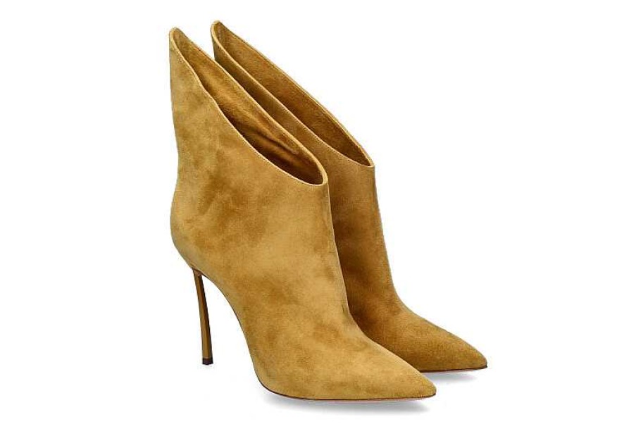 Booties | Casadei Casadei Ankle Boots Blade Camoscio Zafferano