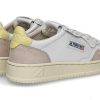 Sneakers | Autry Autry Women'S Sneaker Medalist Leather Suede Ls57- White/Lemongrass