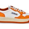 Sneakers | Autry Autry Women'S Sneaker Medalist Leather Wb06- White/Orange