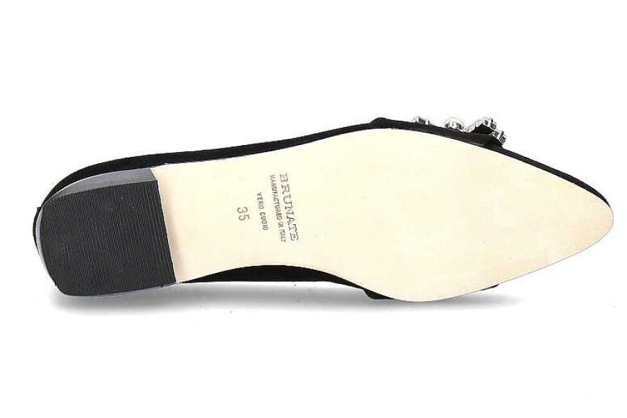 Flats | Brunate Brunate Ballerina Flex Camoscio Nero