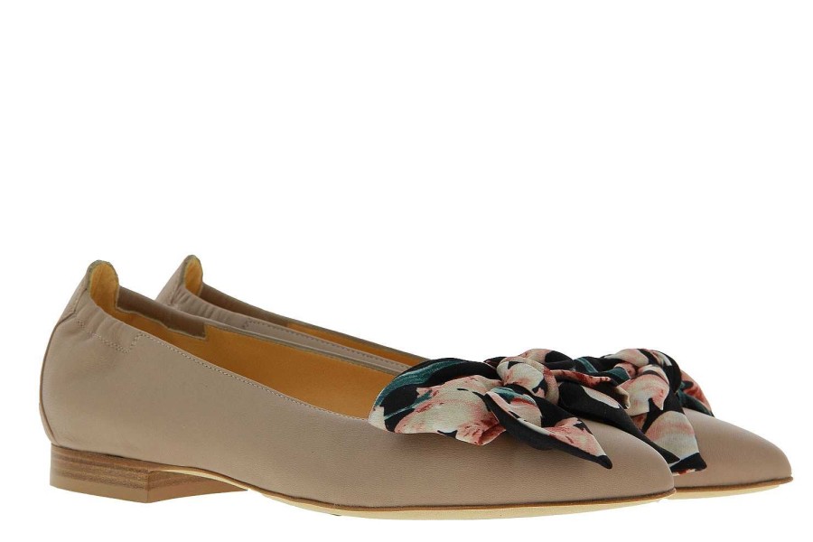 Ballet Flats | Truman's Truman´S Ballerina Nappa Nude Fiocco Nero Rosa