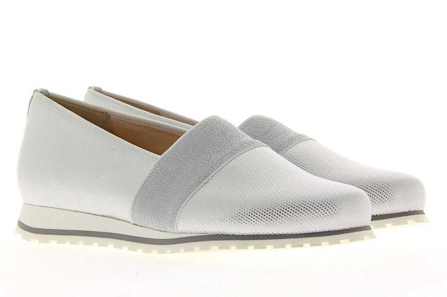 Flats | Hassia Hassia Slipper Piacenza G-Weite Metal Leder Weiss