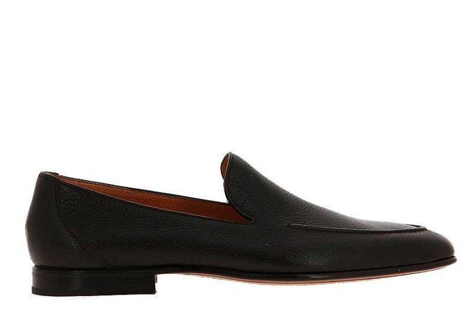 Loafers | Moreschi Moreschi Slipper Guanto Marrone Scuro Cuoio