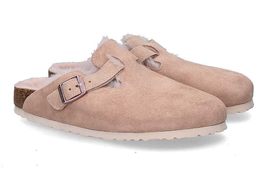 Warm Lining | Birkenstock Birkenstock Clogs Lined Boston Schmal Shearling Light Rose