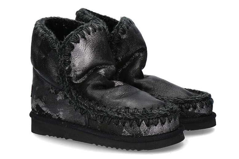 Warm Lining | mou Mou Boots Eskimo 18 Metal Print On Black