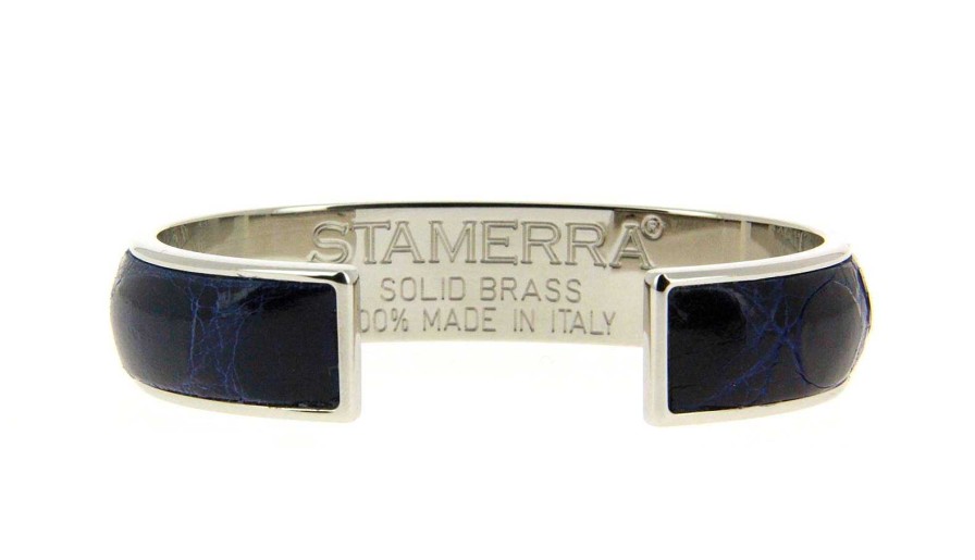 Bracelets | Stamerra Stamerra Bracelet Vero Genuine Croco Medon Silber Blu