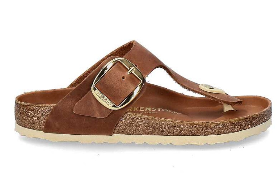 Mules | Birkenstock Birkenstock Mules Gizeh Normal Big Buckle Cognac