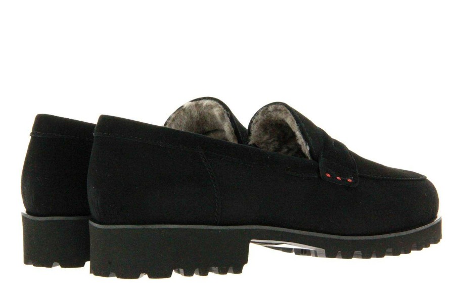 Flats | Pas de rouge Pas De Rouge Slipper Lined Marta Camoscio Nero