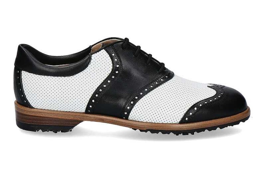 Golf Shoes | Tee Golf Shoes Tee Golf Shoes Damen- Golfschuh Susy Perforato Bianco Nero (38 )