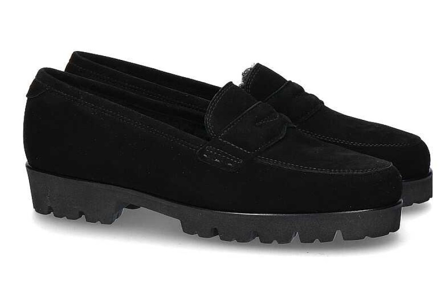 Warm Lining | Pas de rouge Pas De Rouge Slipper Lined Marta Camoscio Nero