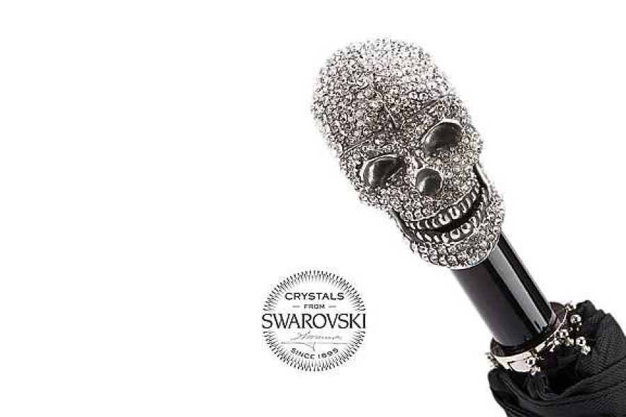 Umbrellas | Pasotti Pasotti Umbrella Oxford Totenkopf Swarovski Silber