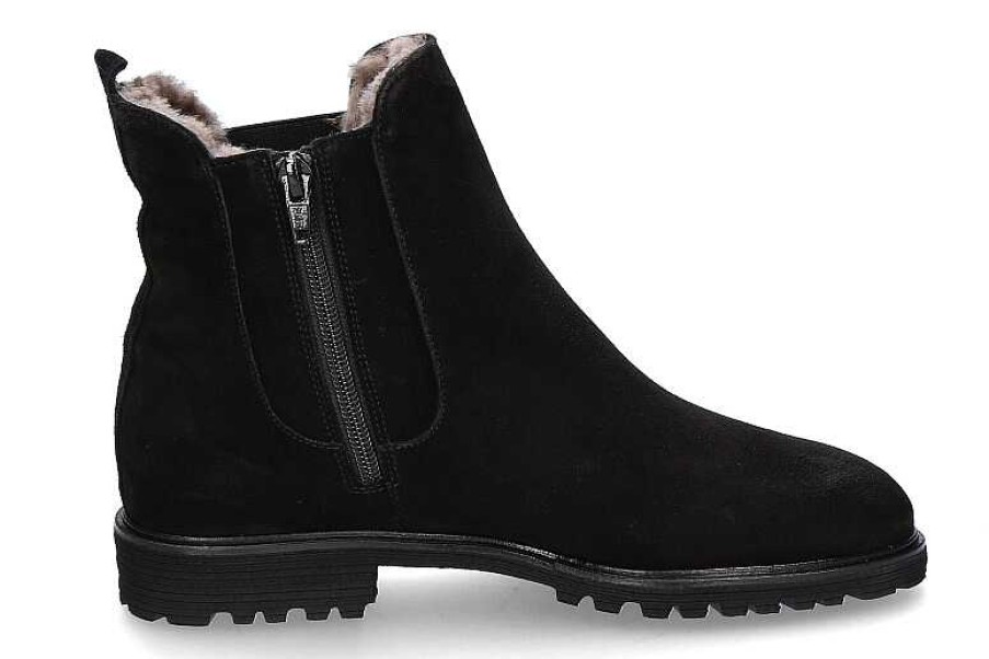 Warm Lining | Brunate Brunate Ankle Boots Lined Tank Velours Softy- Schwarz