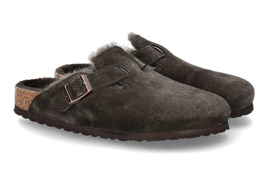 Warm Lining | Birkenstock Birkenstock Clogs Lined Boston Schmal Shearling Mocca