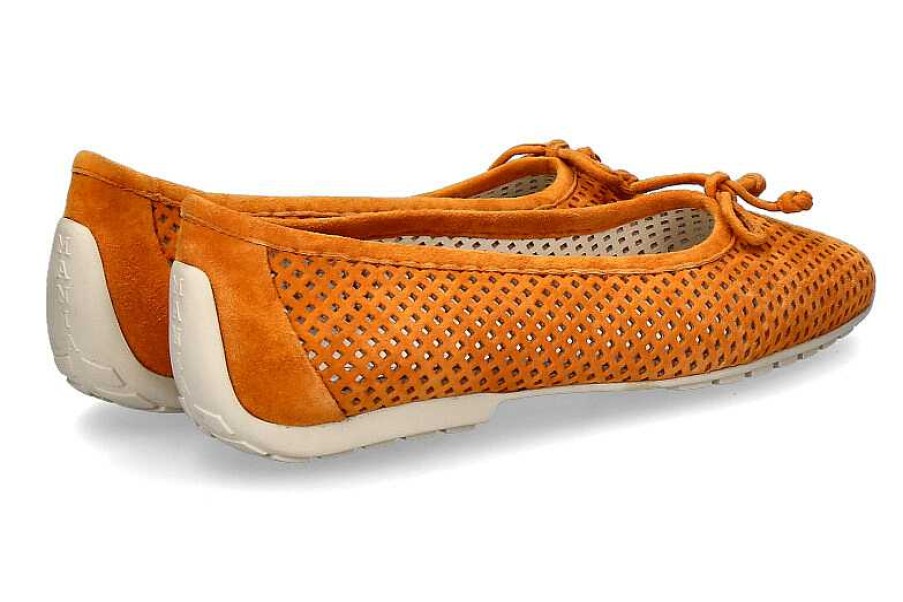 Ballet Flats | Mania Mania Ballerina Lilly Perforato Camoscio Orange