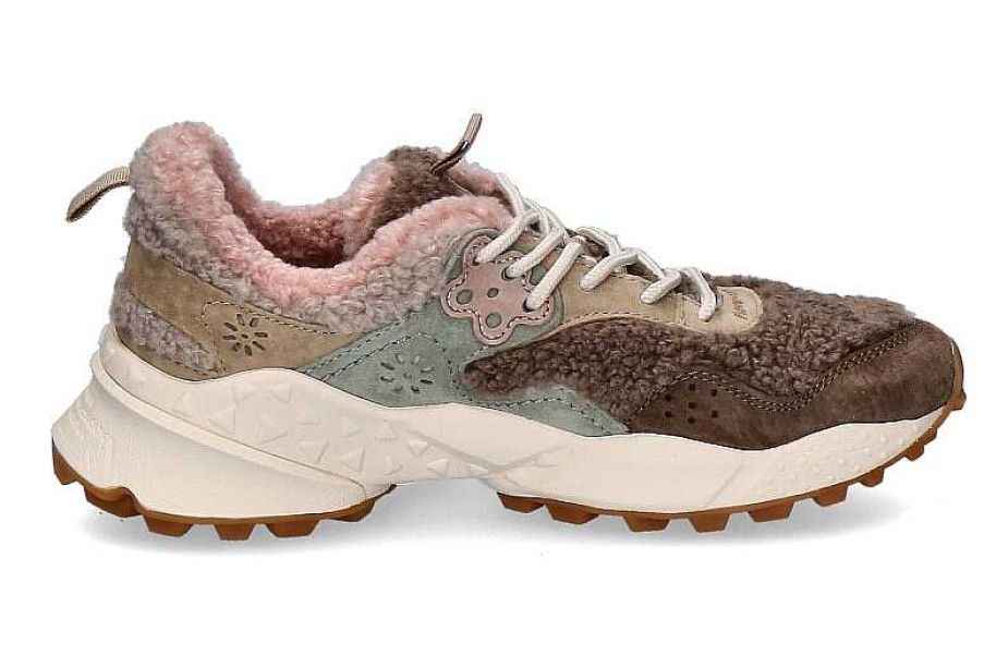 Warm Lining | Flower Mountain Flower Mountain Sneaker Lined Kotetsu Suede Teddy- Beige/ Pink