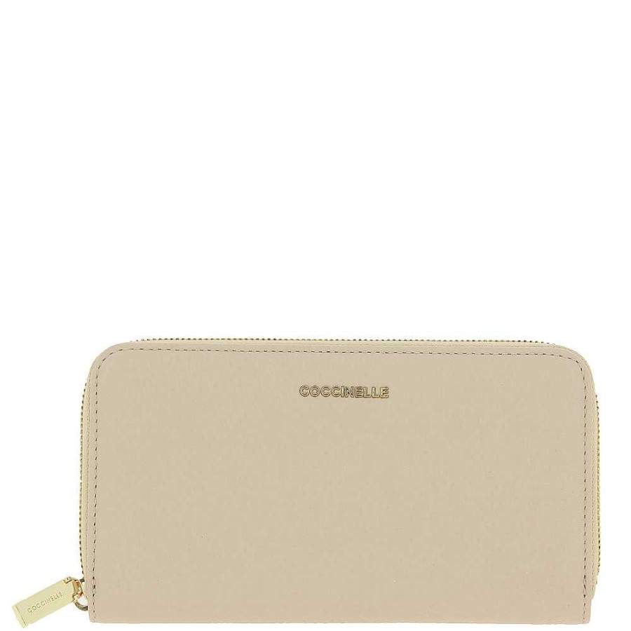 Wallets | Coccinelle Coccinelle Purse Metallic Soft Lea Powder Pink