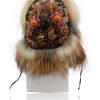 Fur Hats - Aviator Hats | FurLand Russia Furland Pilotenmutze - Ushanka Flowers - Fuchsfell