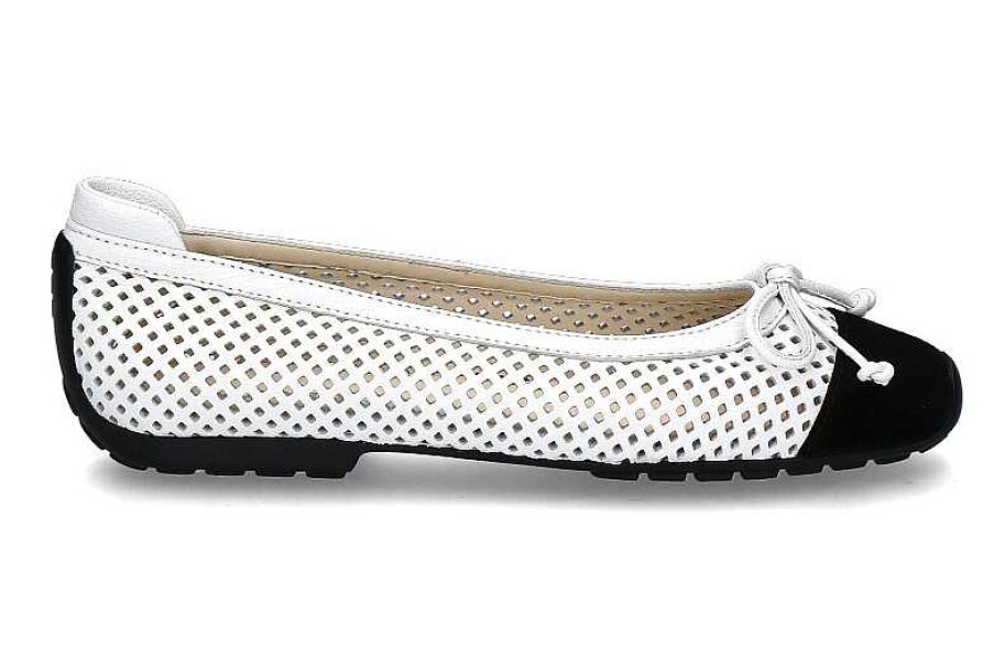 Ballet Flats | Mania Mania Ballerina 911 Camoscio- Schwarz/Weiss