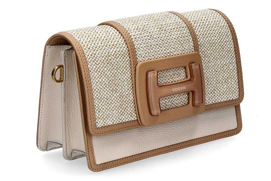 Hand Bags | Hogan Hogan Shoulder Bag Tracolla Rett Rafia Beige