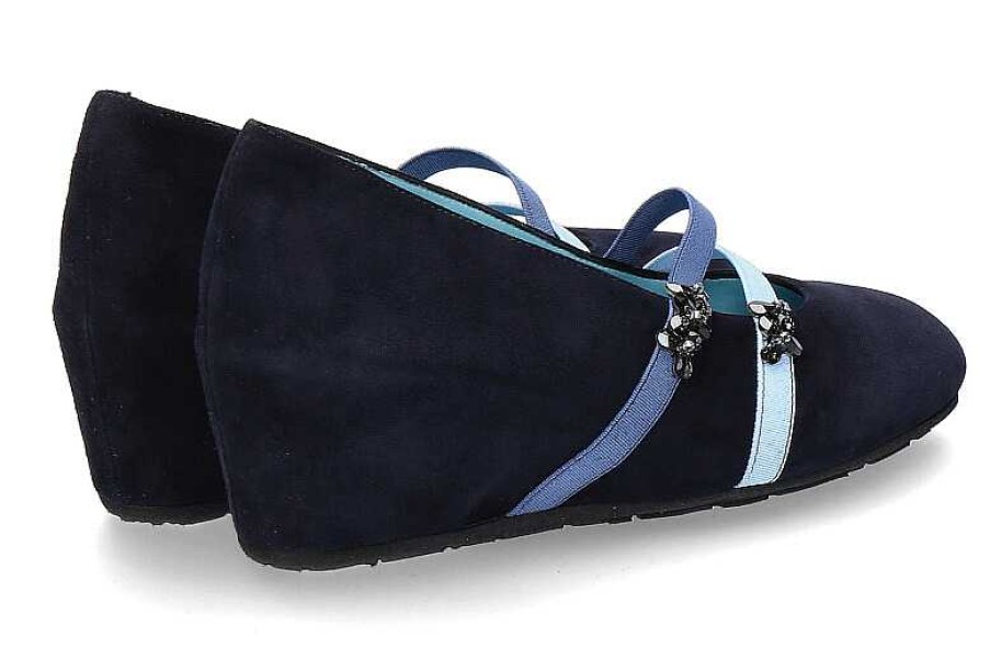 Flats | Thierry Rabotin Thierry Rabotin Wedge Balelrina Torbis Camoscio Darkblu