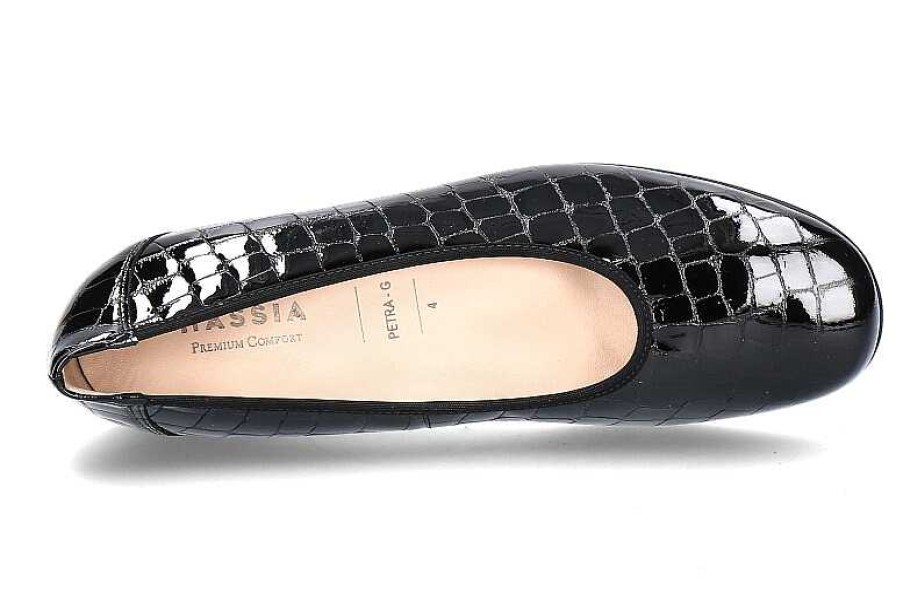 Ballet Flats | Hassia Hassia Slipper Petra Crocolack Schwarz