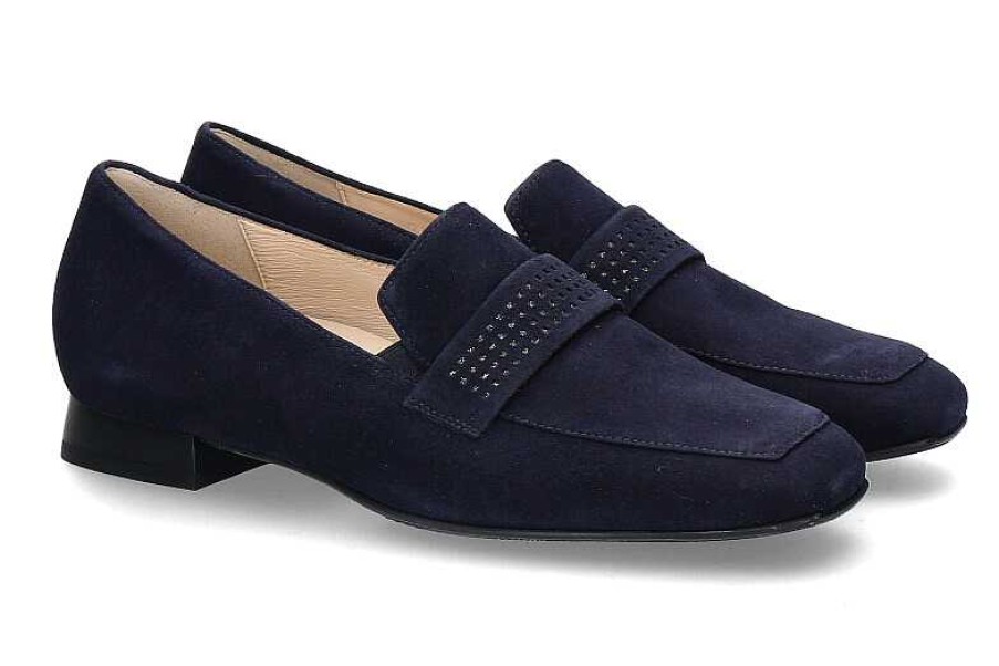 Flats | Hassia Hassia Slipper Napoli H-Weite Samtziege Blau