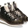 Warm Lining | New Italia Shoes New Italia Shoes Boots Lined Erika- Schwarz/ Gold/ Grun