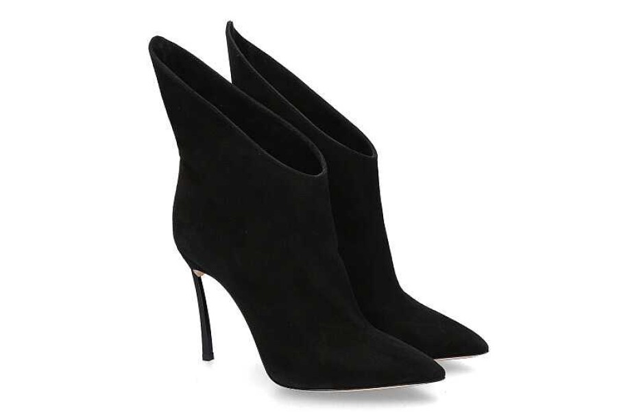 Booties | Casadei Casadei Ankle Boots Blade Camoscio Nero