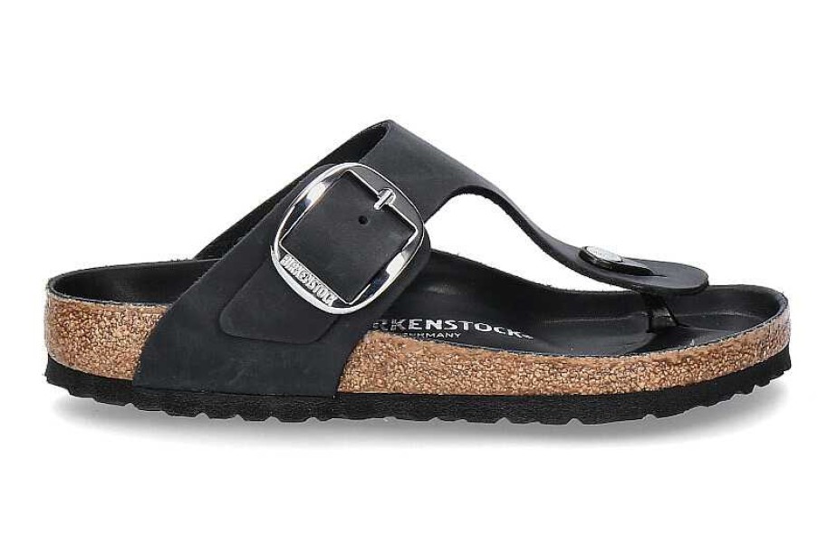 Mules | Birkenstock Birkenstock Thong Mules Gizeh Normal Big Buckle Black